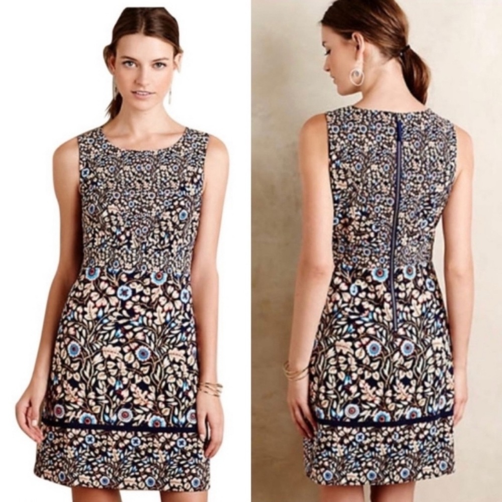 Maeve Brindille Navy/Marin Floral Sheath Dress Anthropologie